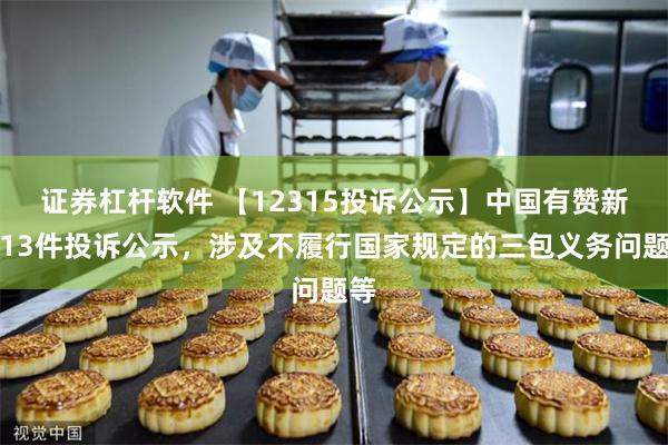 证券杠杆软件 【12315投诉公示】中国有赞新增13件投诉公示，涉及不履行国家规定的三包义务问题等