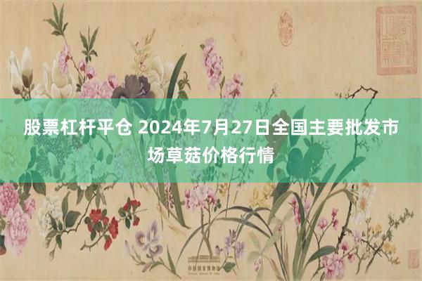 股票杠杆平仓 2024年7月27日全国主要批发市场草菇价格行情