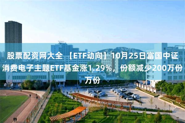 股票配资网大全 【ETF动向】10月25日富国中证消费电子主题ETF基金涨1.29%，份额减少200万份