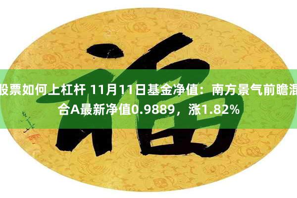 股票如何上杠杆 11月11日基金净值：南方景气前瞻混合A最新净值0.9889，涨1.82%