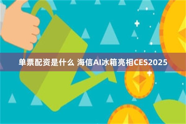 单票配资是什么 海信AI冰箱亮相CES2025